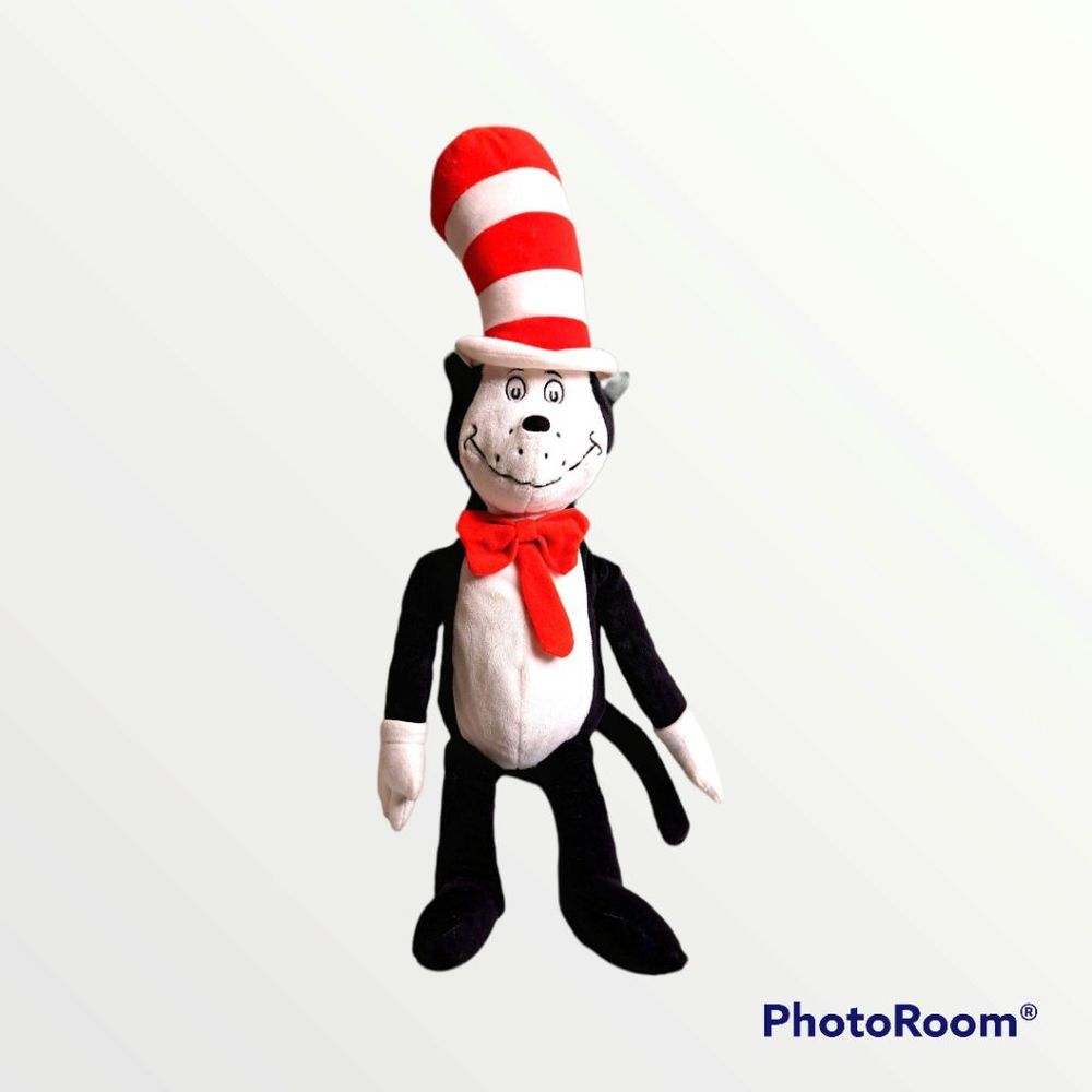 Khols Dr. Seuss c at in the hat plush 16 inch doll black, red, and white.